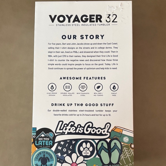 Life Is Good Light Purple Voyager Tumbler 32oz - Picture 2 of 4